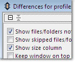 Differences Window Expanded Options: click to enlarge