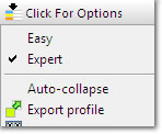 Profile Setup: Full Option List: click to enlarge
