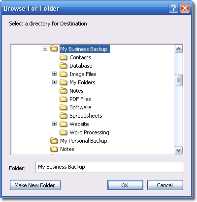 Browse to folder