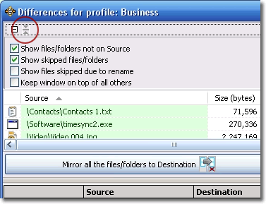 Diffeences: more options