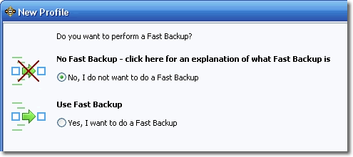 No Fast Backup