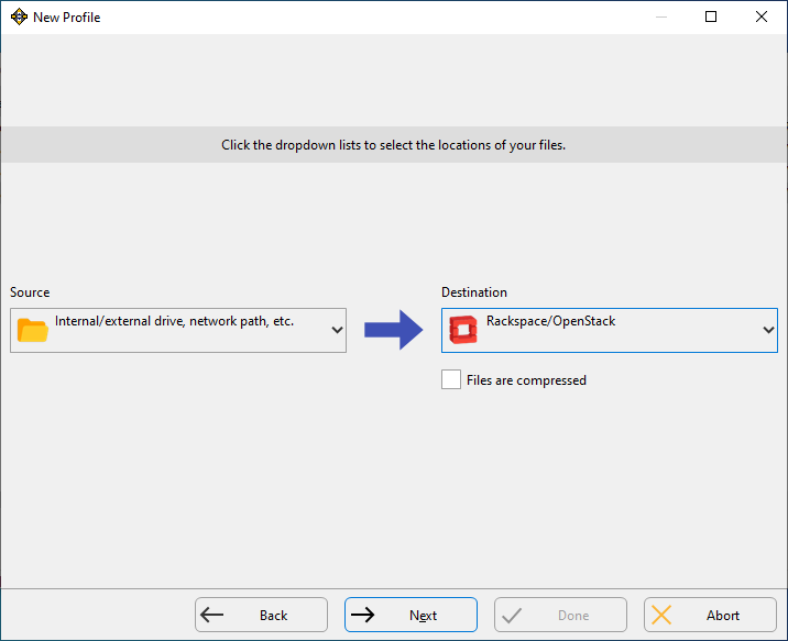 Create New Cloud Backup Profile