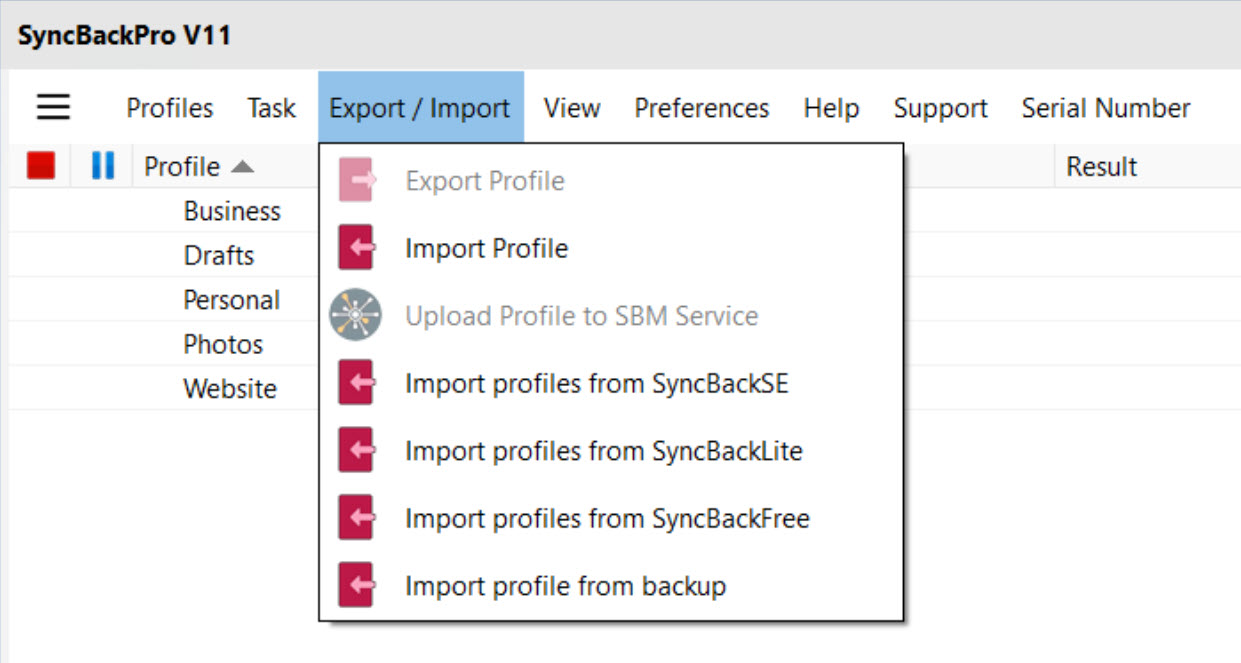 Importing Profile